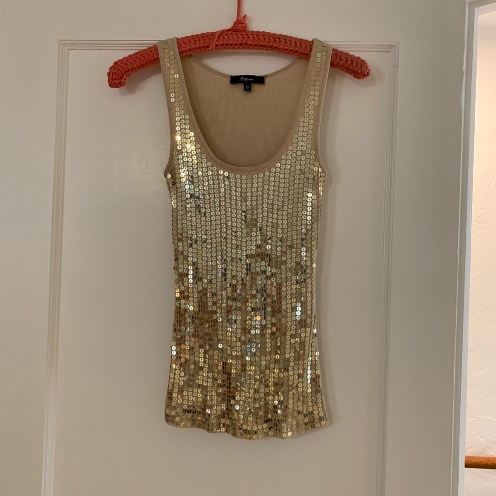 Gold/ beige tank top-Express-XS